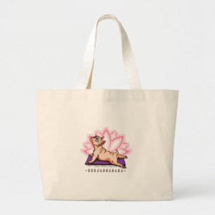 French Bulldog Yoga - Bhujangasana Pose - Funny Large Tote Bag