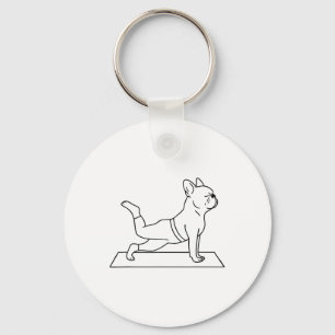 French Bulldog Yoga Funny Frenchie Key Ring