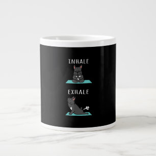 French Bulldog Yoga Inhale Exhale Funny Dog Gift . Large Coffee Mug