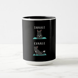 French Bulldog Yoga Inhale Exhale Funny Dog Gift . Mug
