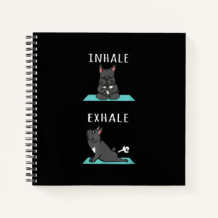 French Bulldog Yoga Inhale Exhale Funny Dog Gift . Notebook