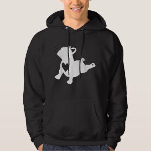 French Bulldog Yoga Love Heart Frenchie Workout Hoodie
