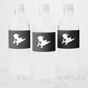 French Bulldog Yoga Love Heart Frenchie Workout Water Bottle Label