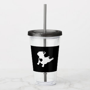 French Bulldog Yoga Pose Love Heart Gift Acrylic Tumbler