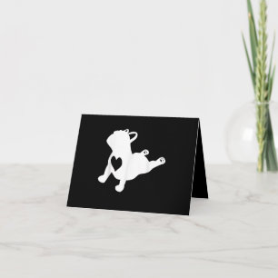 French Bulldog Yoga Pose Love Heart Gift Card