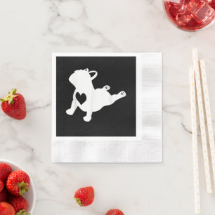 French Bulldog Yoga Pose Love Heart Gift Napkin