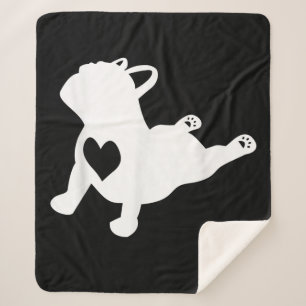 French Bulldog Yoga Pose Love Heart Gift Sherpa Blanket