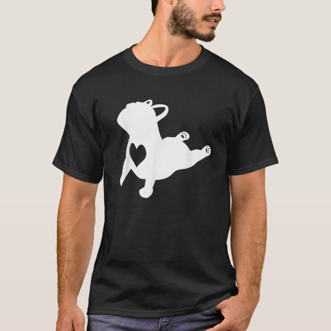 French Bulldog Yoga Pose Shirt with Heart of Love  (Front)