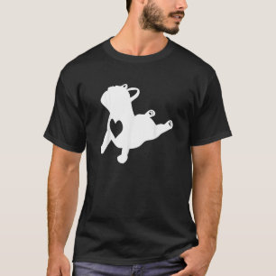 French Bulldog Yoga Pose With Love Heart Frenchie T-Shirt
