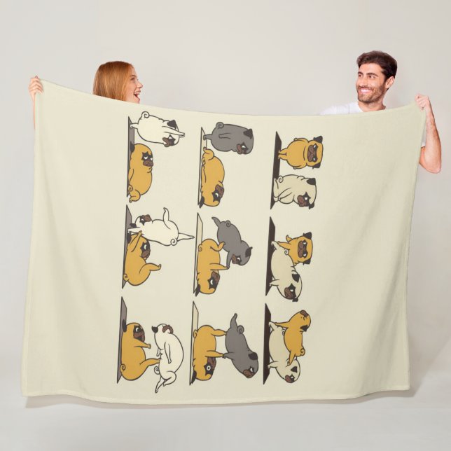 French Bulldog Yoga Poses | Dog Yoga Lovers Fleece Blanket (In Situ)