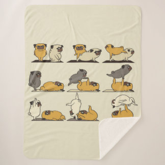 French Bulldog Yoga Poses | Dog Yoga Lovers Sherpa Blanket