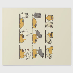 French Bulldog Yoga Poses   Dog Yoga Lovers Wrapping Paper
