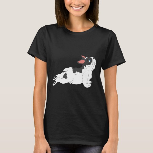 French Bulldog Yoga White Black Breeding French Bu T-Shirt (Front)