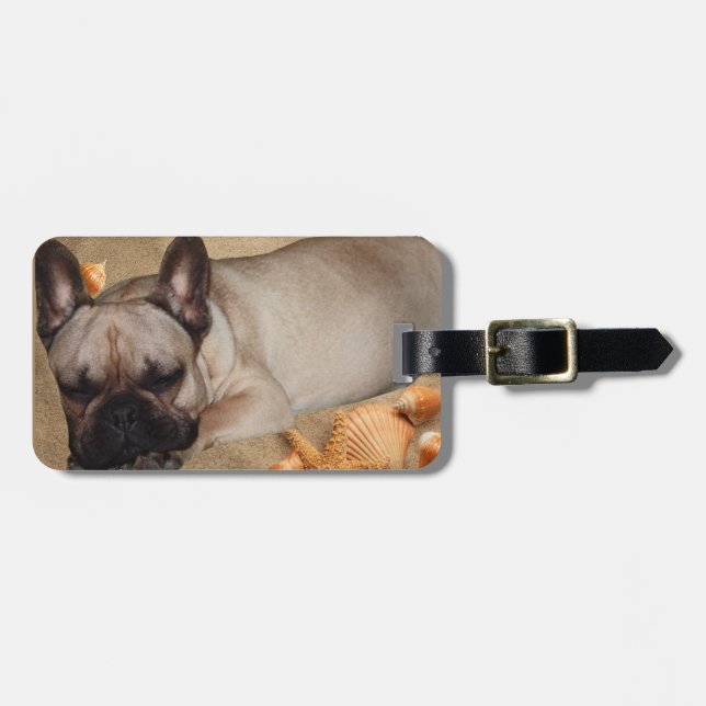 French. bulldoge luggage tag (Front Horizontal)