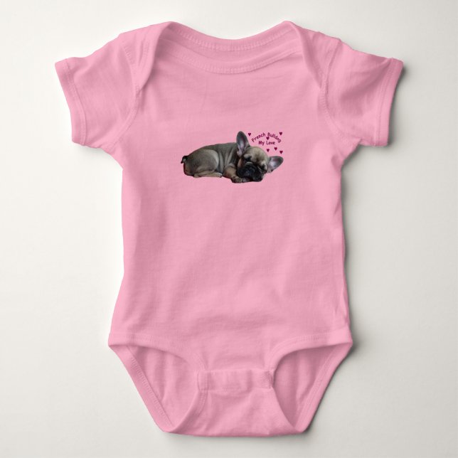 French Bulldogge Baby Strampler Baby Bodysuit (Front)