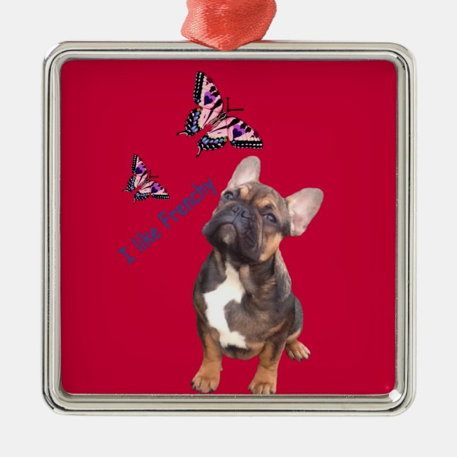 French bulldogge metal ornament (Front)