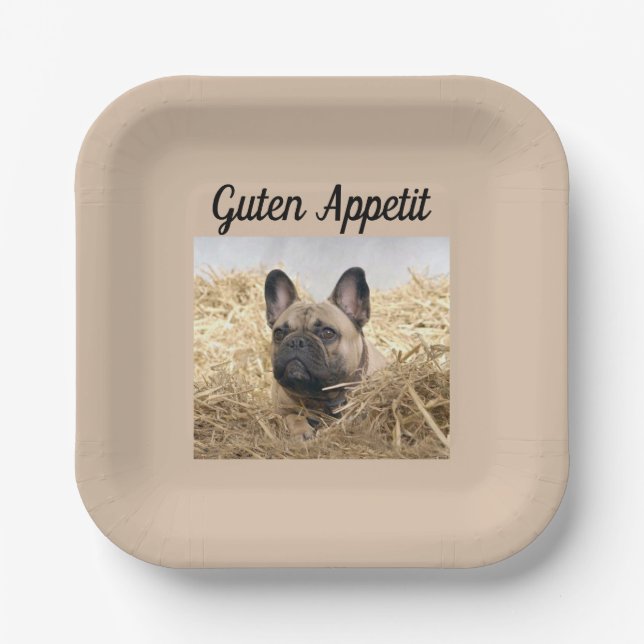 French Bulldogge Pappteller Paper Plate (Front)