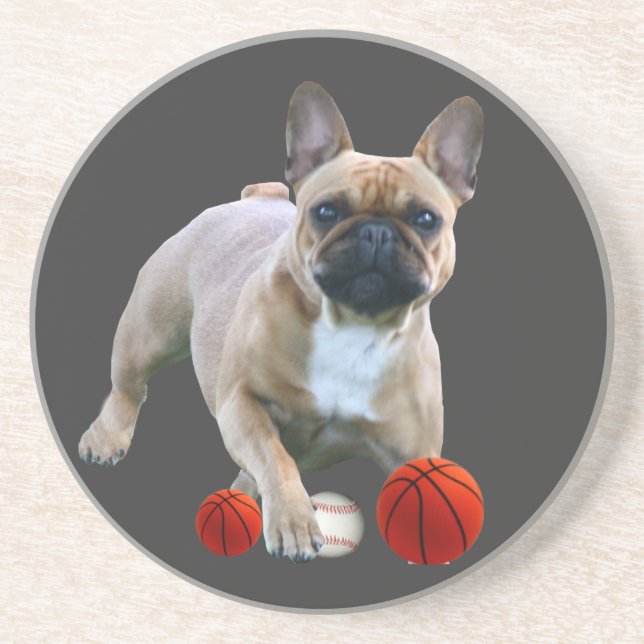 French bulldogge soccer coaster (Front)