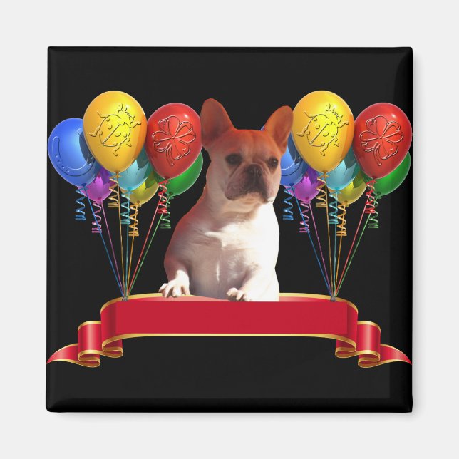 French bulldogge with balloons magnet (Front)