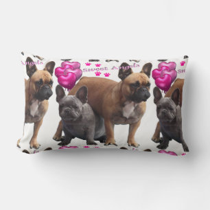 French Bulldogge with heart cushions