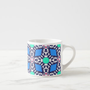 French Bulldoggen Blue Graphical Pattern  Espresso Cup