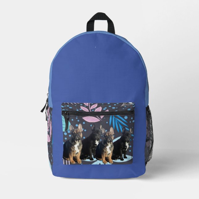 French bulldoggen printed backpack (Front)