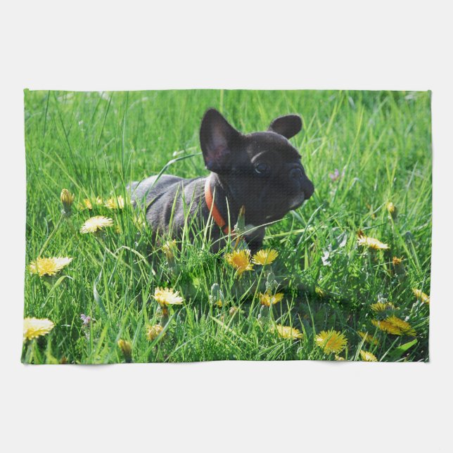 French bulldoggen tea towel (Horizontal)