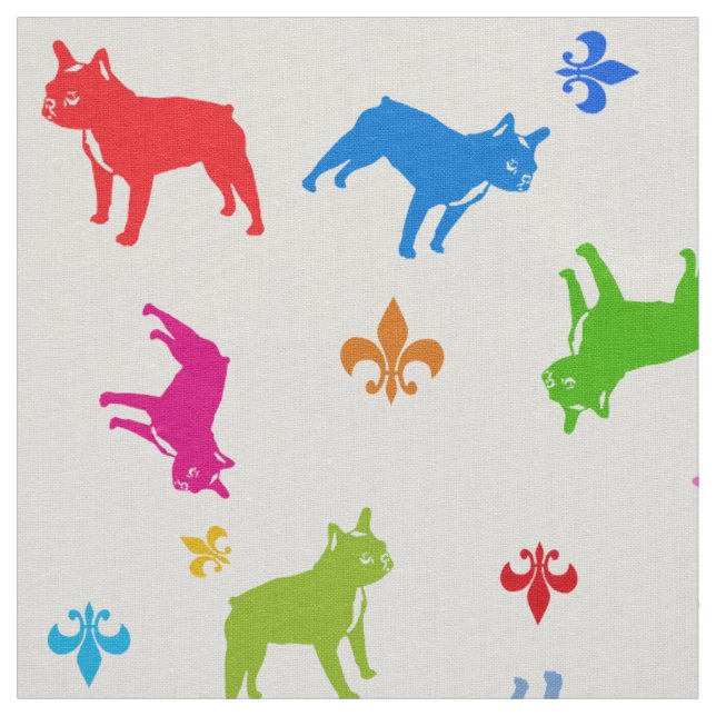 French Bulldogs all over 12" Tile Fabric (Swatch)