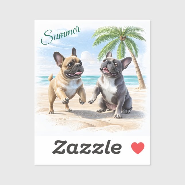 French Bulldogs Beach French Bulldog (Sheet)