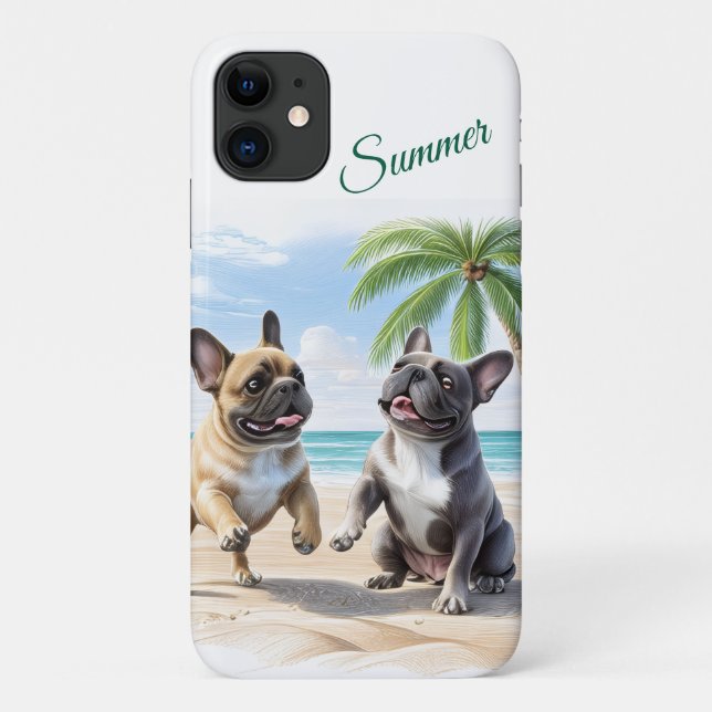 French Bulldogs Beach French Bulldog Case-Mate iPhone Case (Back)