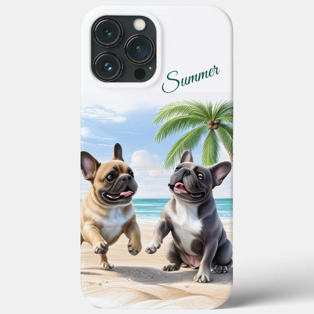 French Bulldogs Beach French Bulldog Case-Mate iPhone Case (Back)