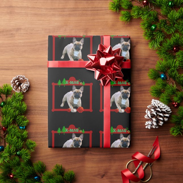 French Bulldogs Christmas French Bulldog Wrapping Paper (Holiday Gift)