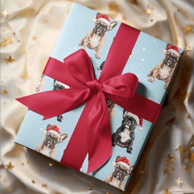 French Bulldogs Christmas Watercolor Wrapping Paper (Creator Uploaded)