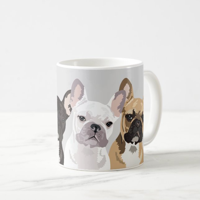 French Bulldogs | Cute Frenchie Bulldog Coffee Mug (Front Right)