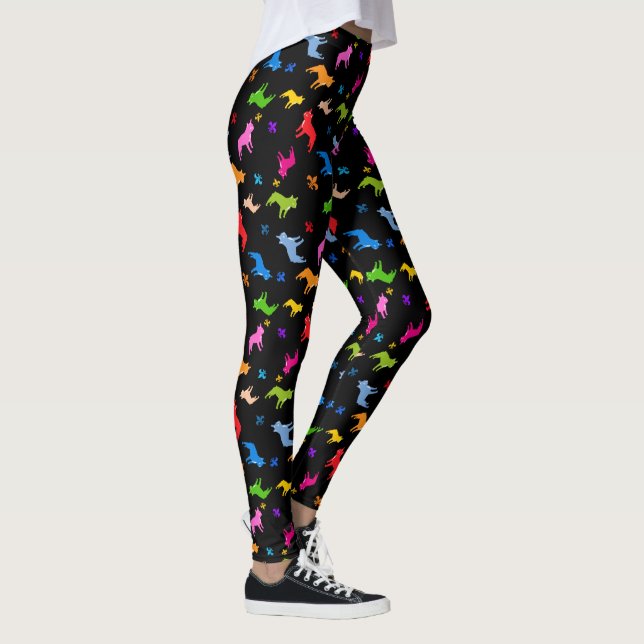 French Bulldogs dog pattern Leggings (Right)