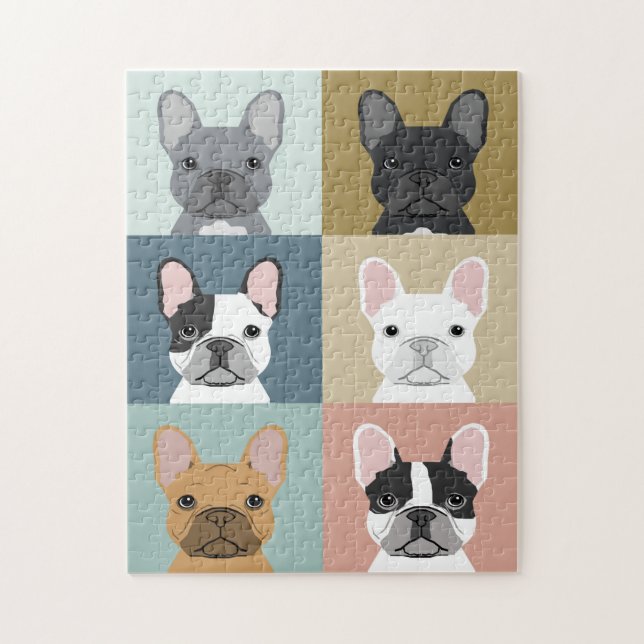 French Bulldogs Dog Portrait Jigsaw Puzzle (Vertical)