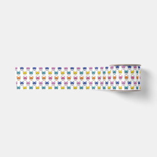 French Bulldogs Fun Animated Multicoloured Ribbon Satin Ribbon