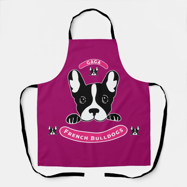 French Bulldogs - Funny Little French Gaga Dogs Apron (Front)