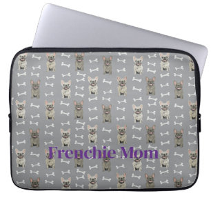 French Bulldogs - grey Laptop Sleeve