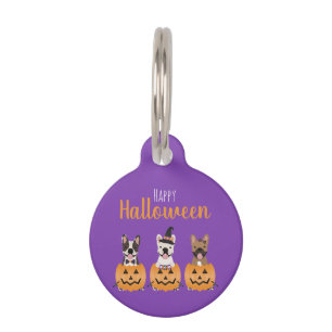 French Bulldogs Happy Halloween Pet Tag