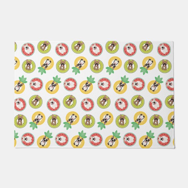 French Bulldogs In Fruit Pool Floats Pattern Doormat (Front)