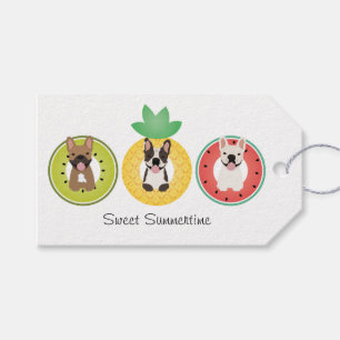 French Bulldogs In Fruit Pool Floats Pattern Gift Tags