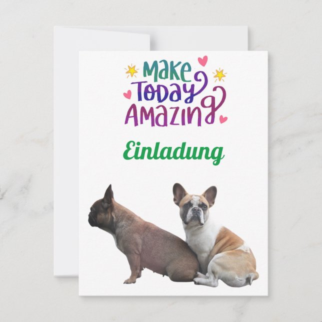 French Bulldogs Invitation French Bulldog (Front)