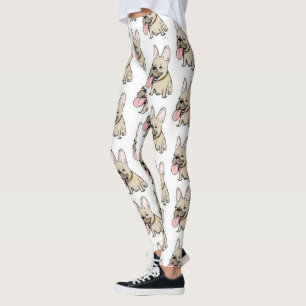 French Bulldogs Pattern Funny Frenchie Dog Lover's Leggings