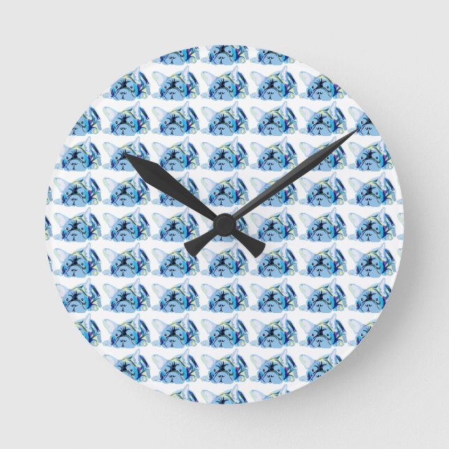 French Bulldogs Round Clock (Front)