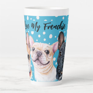 French Bulldogs Watercolor Latte Mug
