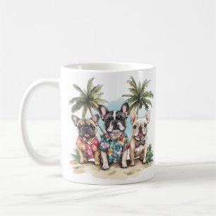 French Bulldogs Wearing Hawaiian Shirts Coffee Mug