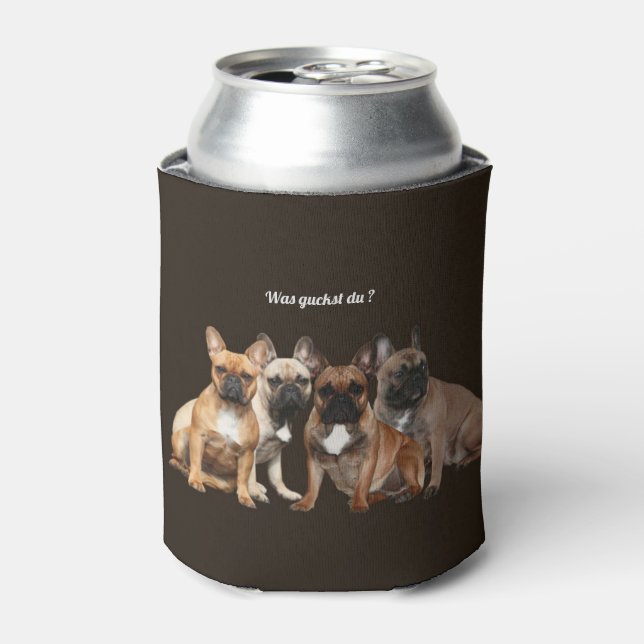  French Bulldogs What are you looking at ?   Can Cooler (Can Front)