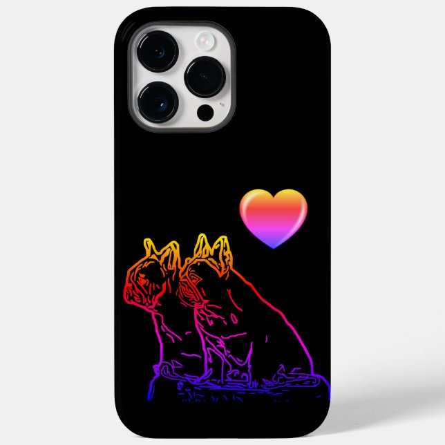 French Bulldogs with Heart French Bulldog Case-Mate iPhone Case (Back)