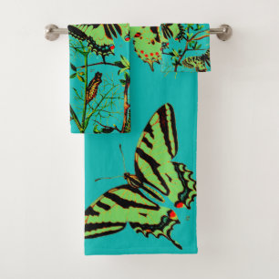 French Butterflies Bath Towel Set